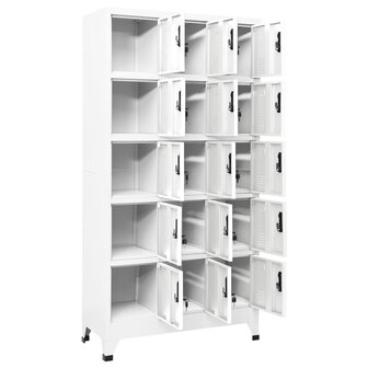 Lockerkast 90x40x180 cm staal wit 3