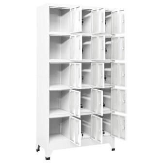 Lockerkast 90x40x180 cm staal lichtgrijs 3