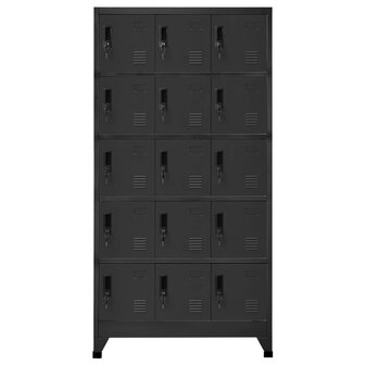 Lockerkast 90x40x180 cm staal antracietkleurig 2