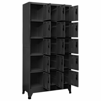 Lockerkast 90x40x180 cm staal antracietkleurig 3