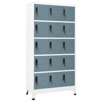 Lockerkast 90x40x180 cm staal lichtgrijs en donkergrijs 1