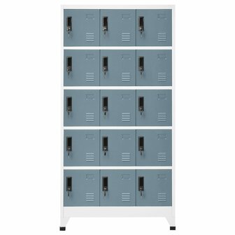 Lockerkast 90x40x180 cm staal lichtgrijs en donkergrijs 2