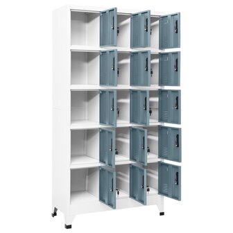 Lockerkast 90x40x180 cm staal lichtgrijs en donkergrijs 3
