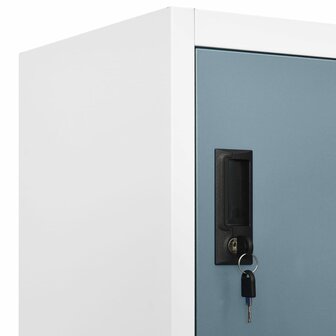 Lockerkast 90x40x180 cm staal lichtgrijs en donkergrijs 6