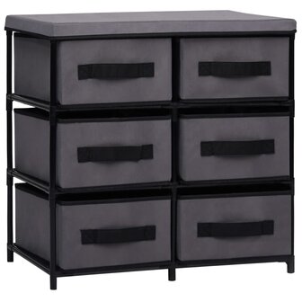 Opbergkast met 6 lades 55x29x55 cm staal grijs 1