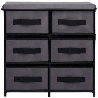 Opbergkast met 6 lades 55x29x55 cm staal grijs 3