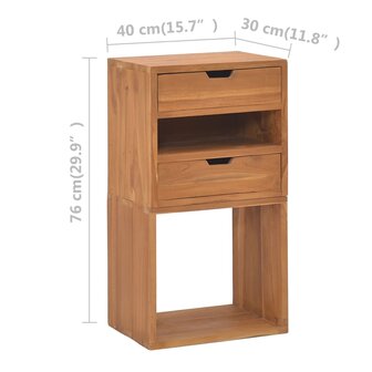 Opbergkast 40x30x76 cm massief teakhout 9