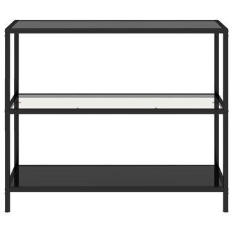 Schap 100x36x90 cm gehard glas transparant en zwart 3