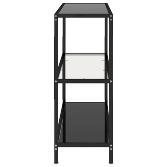 Schap 100x36x90 cm gehard glas transparant en zwart 4