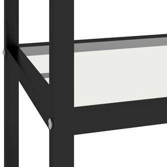 Schap 100x36x90 cm gehard glas transparant en zwart 6