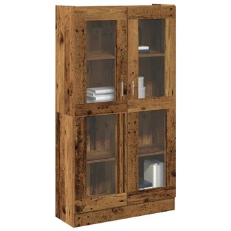 Hoge kast 82,5x30,5x150 cm bewerkt hout oud houtkleurig 1