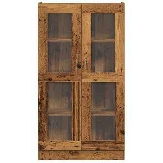 Hoge kast 82,5x30,5x150 cm bewerkt hout oud houtkleurig 4