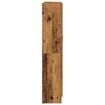 Hoge kast 82,5x30,5x150 cm bewerkt hout oud houtkleurig 5