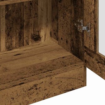 Hoge kast 82,5x30,5x150 cm bewerkt hout oud houtkleurig 8