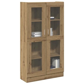 Hoge kast 82,5x30,5x150 cm bewerkt hout artisanaal eikenkleur 1