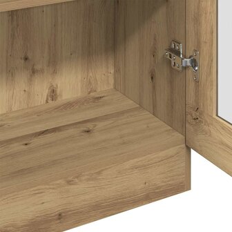 Hoge kast 82,5x30,5x150 cm bewerkt hout artisanaal eikenkleur 8