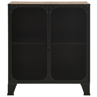 Opbergkast 72x36x82 cm metaal en MDF rustiek bruin 3