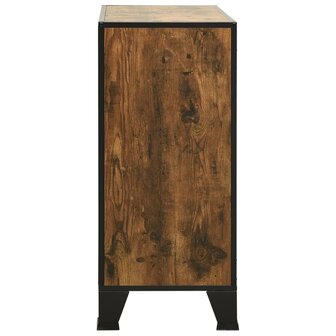 Opbergkast 72x36x82 cm metaal en MDF rustiek bruin 4