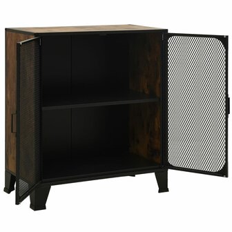 Opbergkast 72x36x82 cm metaal en MDF rustiek bruin 6