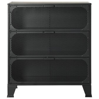 Opbergkast 72x36x82 cm metaal en MDF grijs 3