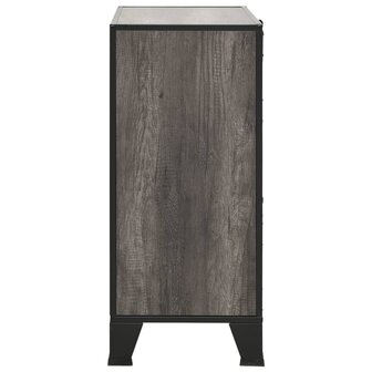 Opbergkast 72x36x82 cm metaal en MDF grijs 4