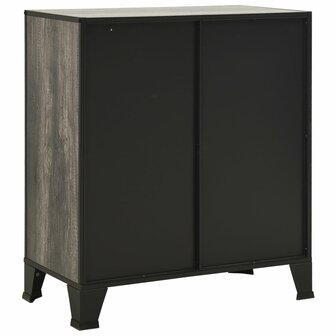 Opbergkast 72x36x82 cm metaal en MDF grijs 5