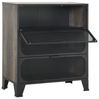 Opbergkast 72x36x82 cm metaal en MDF grijs 6