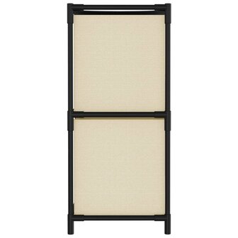 Opbergkast met 4 stoffen manden 63x30x71 cm staal cr&egrave;mekleurig 4