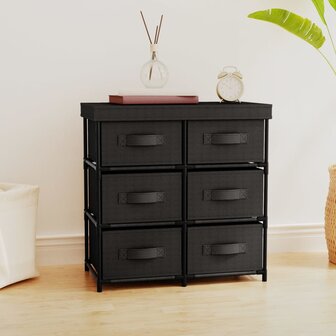 Opbergkast met 6 lades 55x29x55 cm staal zwart 1