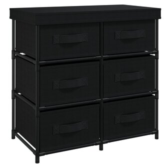 Opbergkast met 6 lades 55x29x55 cm staal zwart 2