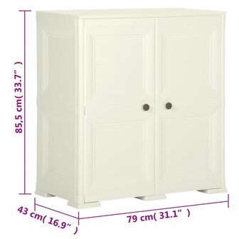 Opbergkast hout-look 79x43x85,5 cm kunststof vanille-ijskleurig 8