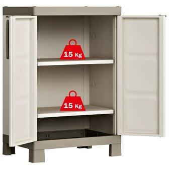 Keter Opbergkast laag Excellence 97 cm beige en taupe  2