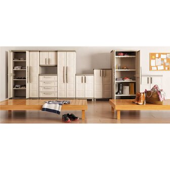 Keter Opbergkast laag Excellence 97 cm beige en taupe  5