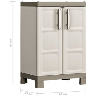 Keter Opbergkast laag Excellence 97 cm beige en taupe  7