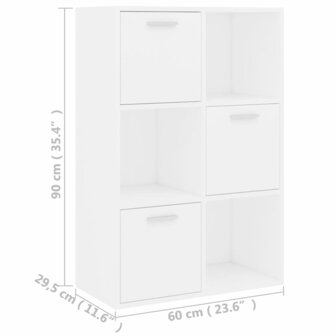 Opbergkast 60x29,5x90 cm bewerkt hout wit 9