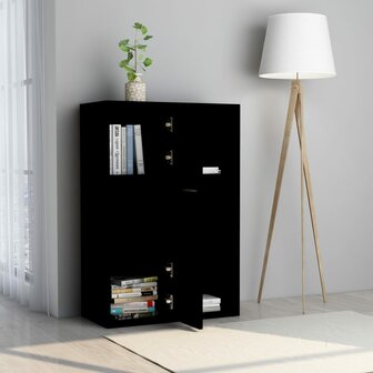 Opbergkast 60x29,5x90 cm bewerkt hout zwart 3