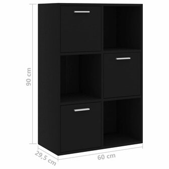 Opbergkast 60x29,5x90 cm bewerkt hout zwart 9