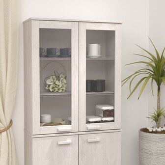 Opzetkast HAMAR 85x35x100 cm massief grenenhout wit 1