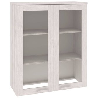 Opzetkast HAMAR 85x35x100 cm massief grenenhout wit 2
