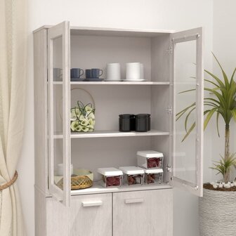 Opzetkast HAMAR 85x35x100 cm massief grenenhout wit 6