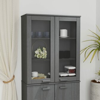 Opzetkast HAMAR 85x35x100 cm massief grenenhout donkergrijs 1