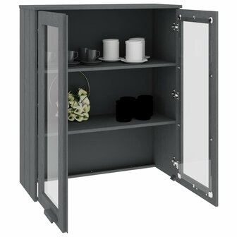 Opzetkast HAMAR 85x35x100 cm massief grenenhout donkergrijs 7