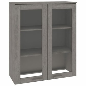 Opzetkast HAMAR 85x35x100 cm massief grenenhout lichtgrijs 2