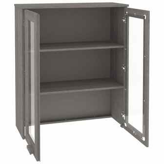 Opzetkast HAMAR 85x35x100 cm massief grenenhout lichtgrijs 4