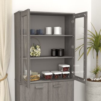 Opzetkast HAMAR 85x35x100 cm massief grenenhout lichtgrijs 6
