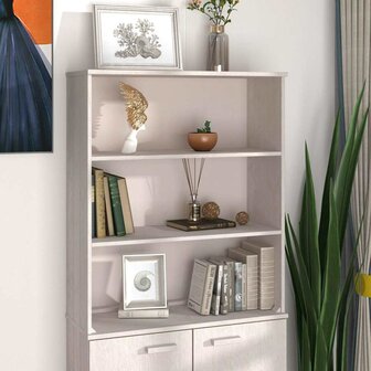 Opzetkast HAMAR 85x35x100 cm massief grenenhout wit 3