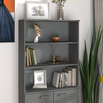 Opzetkast HAMAR 85x35x100 cm massief grenenhout donkergrijs 1