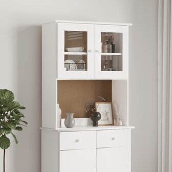 Opzetkast ALTA 77x30x92 cm massief grenenhout wit 1