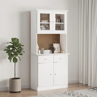 Opzetkast ALTA 77x30x92 cm massief grenenhout wit 3