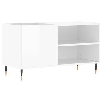Platenkast 85x38x48 cm bewerkt hout hoogglans wit 2